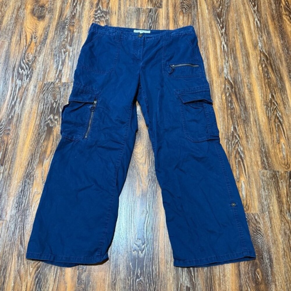 Women’s Size 14 Navy Blue Cargo Pants Tommy Hilfiger Casual Utility Paratrooper